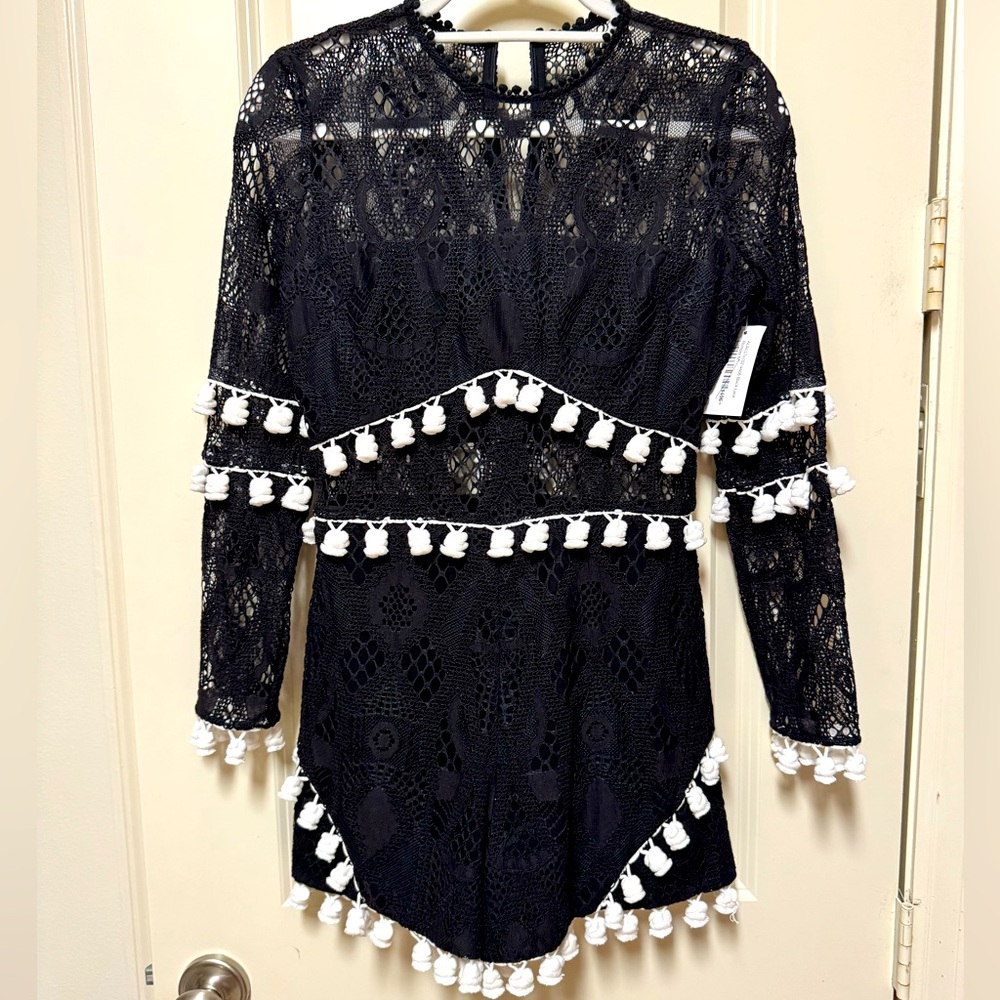 Alexis Black and White Lace Romper